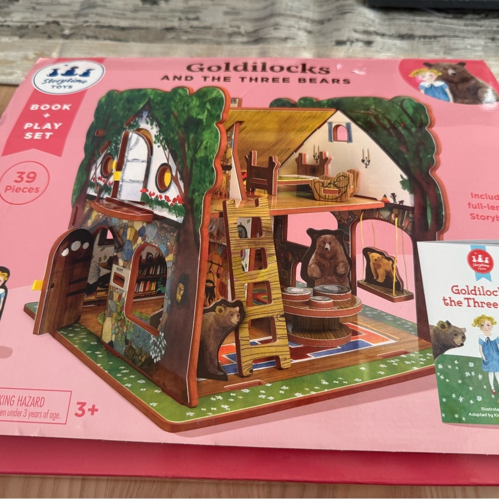 Goldilocks and the Three Bears Book & Play Set - Pink